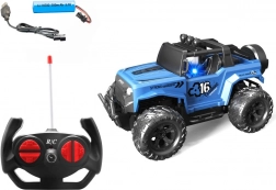 RC auto 1:16 modré s nárazníkem a tlumiči