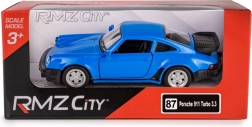 Kovový model RMZ City PORSCHE 911 Turbo 3.3 1:32 modrý s pull-back