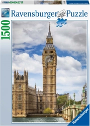 Puzzle 1500 dílků – zábavná kočka na hodinách Big Ben RAVENSBURGER