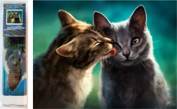 Diamantové malování Kočičí láska 30 × 40 cm