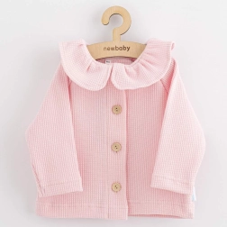 Kojenecký kabátek na knoflíky new baby laura růžový 92