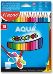 Trojhranné pastelky Maped Aqua Color'Peps 18 ks se štětcem