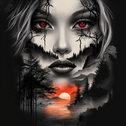 Diamantové malování tvář v horské krajině 30 × 40 cm