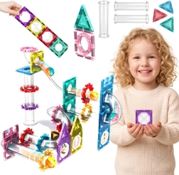 WOOPIE magnetická stavebnice 3D kuličková dráha 126 dílků