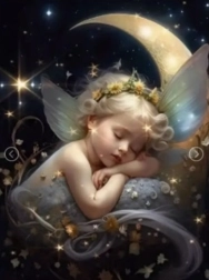 Diamantové malování spící andílek 30 × 40 cm