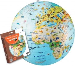 Nafukovací míč glóbus 50 cm – zvířata