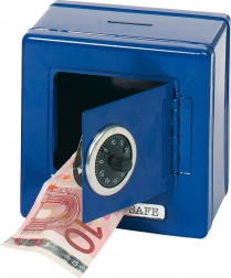 Kovová pokladnička - Trezor modrý