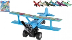 Dvouplošník na zpětné natažení 10 × 11 cm, kov/plast – mix barev