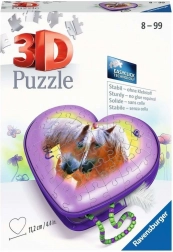Ravensburger 3D puzzle srdce Koně – šperkovnice 54 dílků