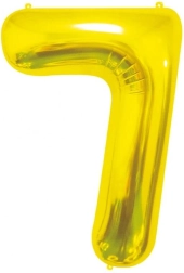 Fóliový balónek číslice 7 zlatý GO DAN Beauty & Charm 85 cm