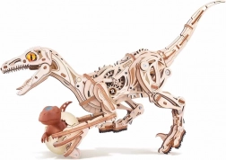 Rokr 3D dřevěná mechanická skládačka velociraptor