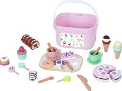 dřevěná sada sladkostí sweet cake v boxu