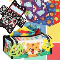 Senzorická hračka Montessori s kapesníky a rohoží 2v1