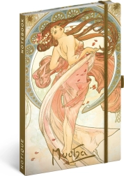 Notique notes Alfons Mucha – Tanec, linkovaný zápisník 13 × 21 cm