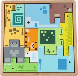 TREFL dřevěná skládačka – hlavolam Pixel Gang