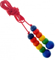 Barevné švihadlo HESS s dřevěnými rukojeťmi 2,3 m