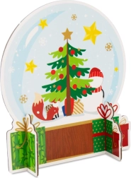 Vánoční přání s červenou mašlí a pauzovacím papírem