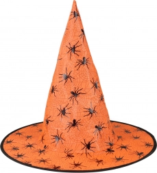 Oranžový čarodějnický klobouk pro dospělé