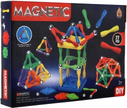 magnetická stavebnice 77 dílků plast/kov