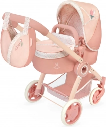 Skládací kočárek pro panenky 3 v 1 s taškou Tulipe 70 cm