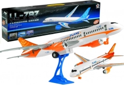 Bílý osobní letoun s třecím pohonem na stojánku 65 cm