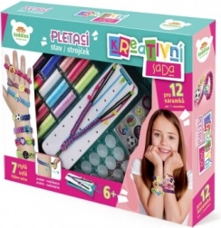 kreativní sada na výrobu náramků s pletacím stavem a doplňky