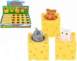 Senzorická squishy myška v sýru – antistresový gniotek Pop It