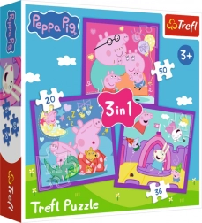 Puzzle Prasátko Peppa 3v1 (20, 36, 50 dílků)