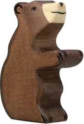 Holztiger hnědý medvěd malý sedící - 1 kus