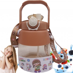 Sportovní láhev se slámkou a popruhem 1 l