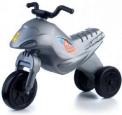 Tříkolové odrážedlo Super Bike, stříbrné, 44 cm