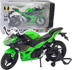 Kovový sportovní motocykl zelený 1:12
