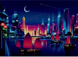 Puzzle CLOUDBERRIES skyline – 1000 dílků