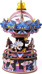 3D dřevěná skládací hrací skříňka Veselý kolotoč