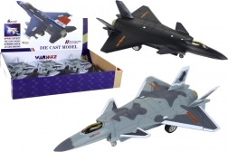 Model letadla s třecím pohonem v černé a šedé barvě