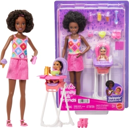 Barbie Opatrovnice Skipper s miminkem a jídelní židličkou