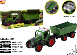 Traktor s přívěsem se světelnými a zvukovými efekty