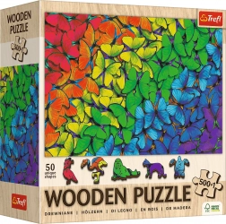 Dřevěné puzzle TREFL Duhoví motýli 501 dílků