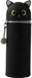Silikonový penál tuba Cat Lovers černý kočka