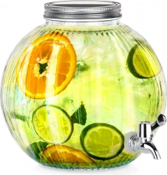 Skleněný nápojový dávkovač s kohoutkem 5,5 l
