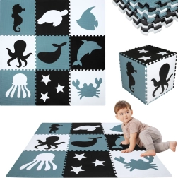 Velká pěnová podložka na hraní XXL 180 × 180 cm – mořská zvířata HUMBI