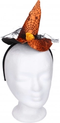 Karnevalová čelenka s čarodějnickou ozdobou