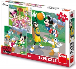 Puzzle MICKEY A MINNIE sportují 3×55 dílků