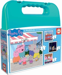 Puzzle v kufříku Prasátko Peppa 4v1