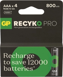 Nabíjecí baterie AAA Ni-MH 800mAh GP ReCyko Pro, 4 ks