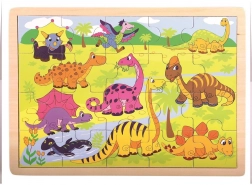 Dřevěné puzzle dinosauři