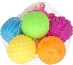 Senzorické míčky pro děti, sada 6 ks v síťce