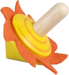 Detoa dřevěná káča se sluníčkem z plsti