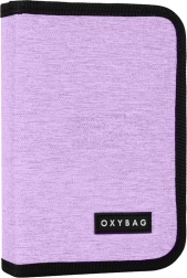 Školní penál Unicolor fialový, jednopatrový s dvěma chlopněmi