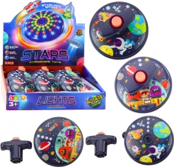 Svítící vesmírný disk se zvukem – točící káča UFO